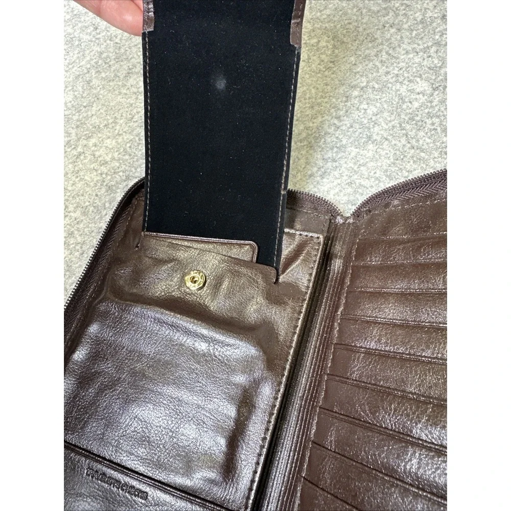 Dopp Travel Wallet Passport Holder Genuine Leather Brown ID Slots